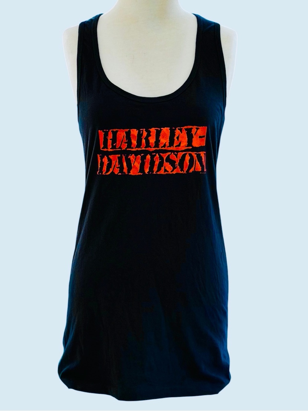 Harley-Davidson Black & Shimmery Orange Badlands Wall SD Racer Back Tank Top XXL